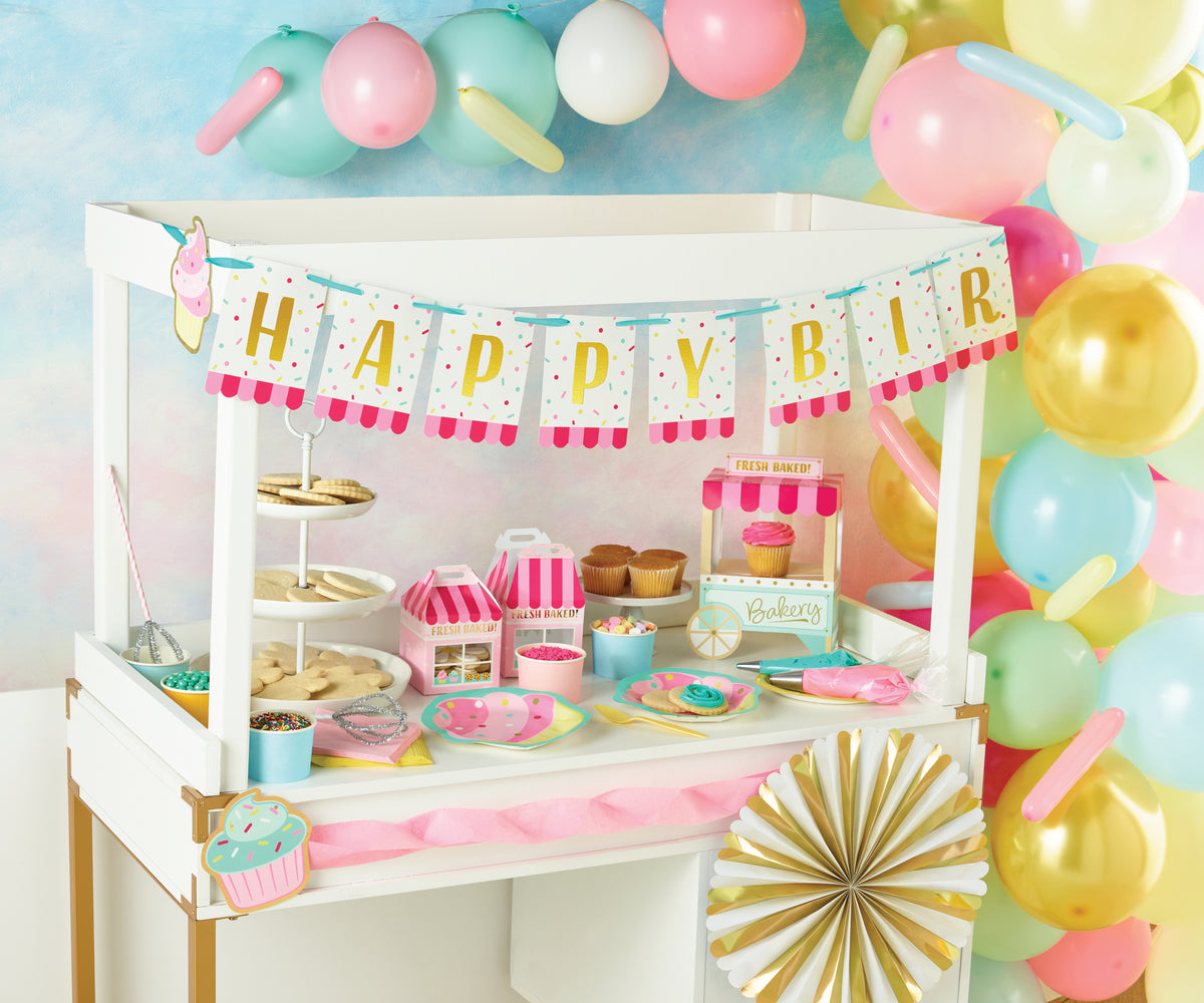 Cupcake Happy Birthday Banner 8ft | The Party Darling