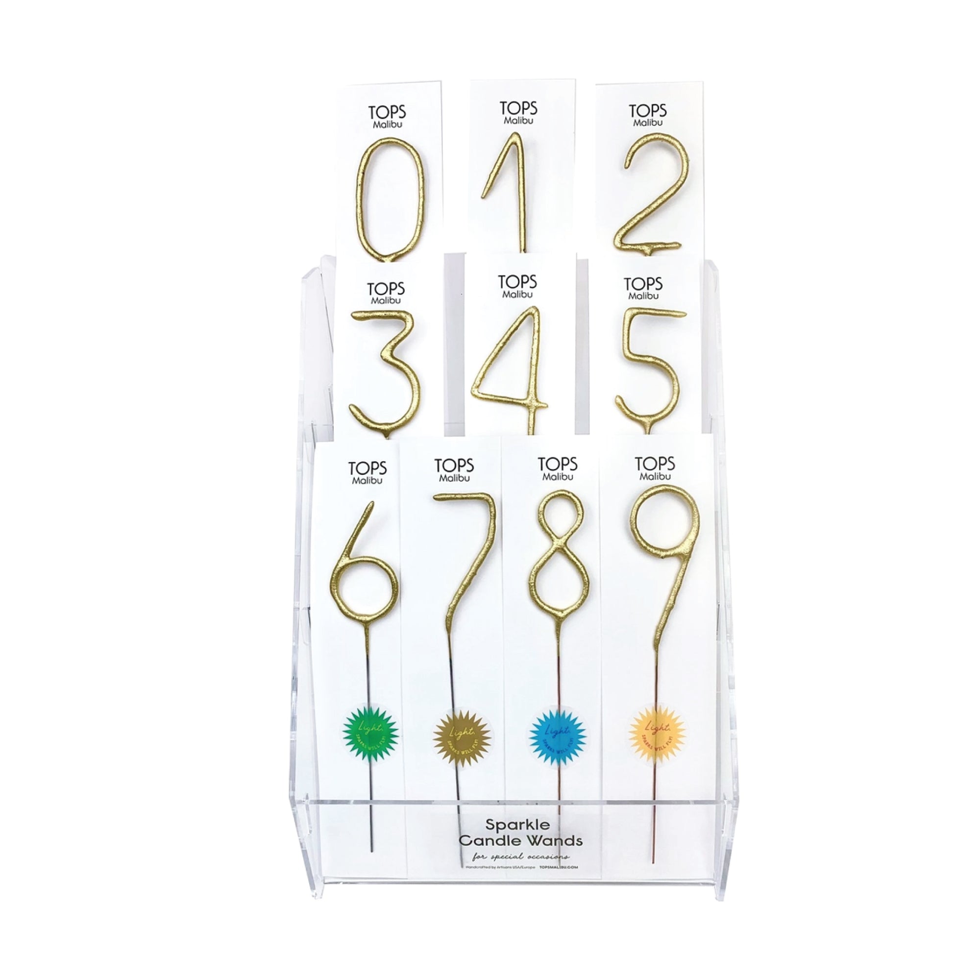 Big Gold Number Sparkler 0-9 Display