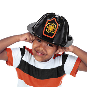 Black Firefighter Hat 1ct Kid Party