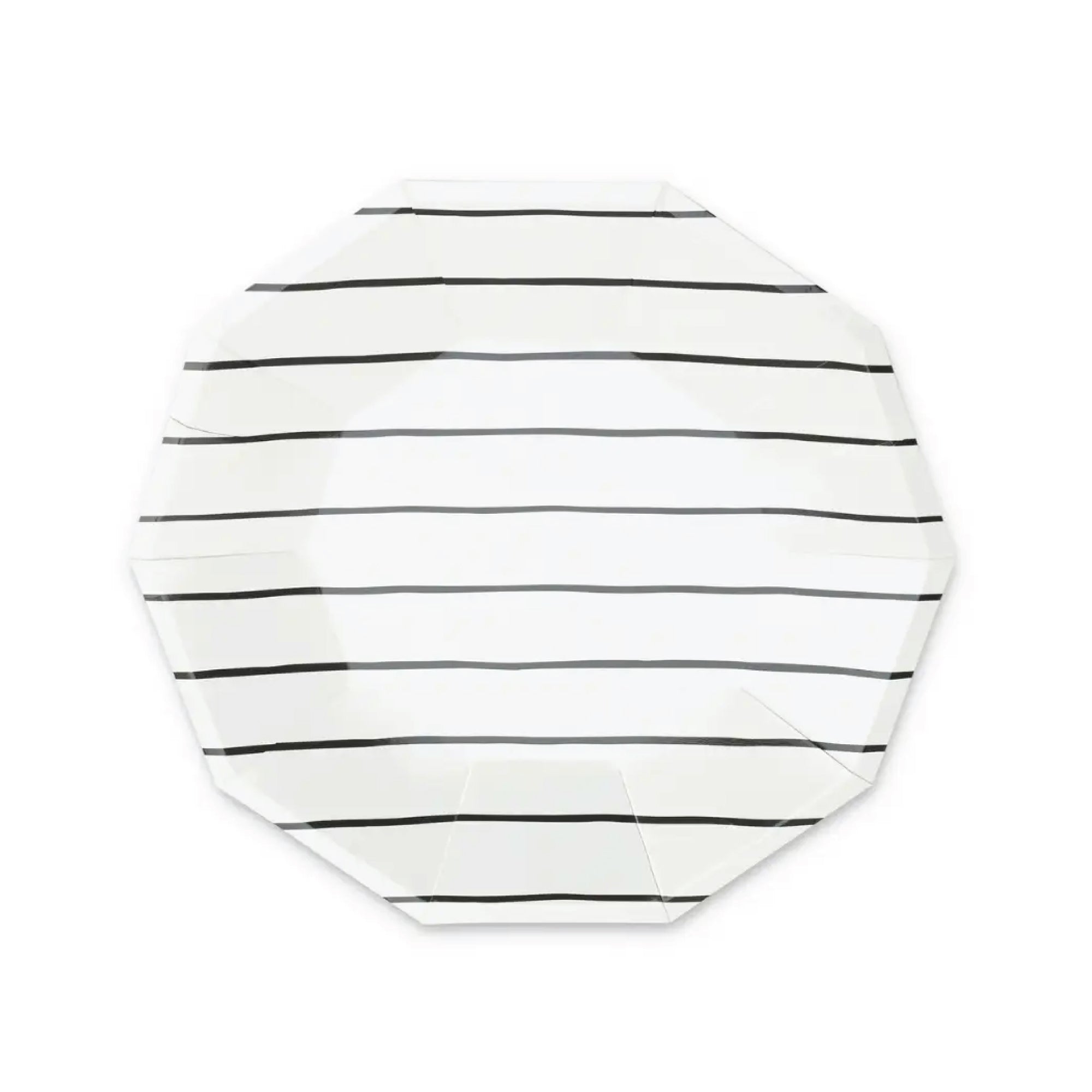 Frenchie Black Striped Dessert Plates 8ct | The Party Darling