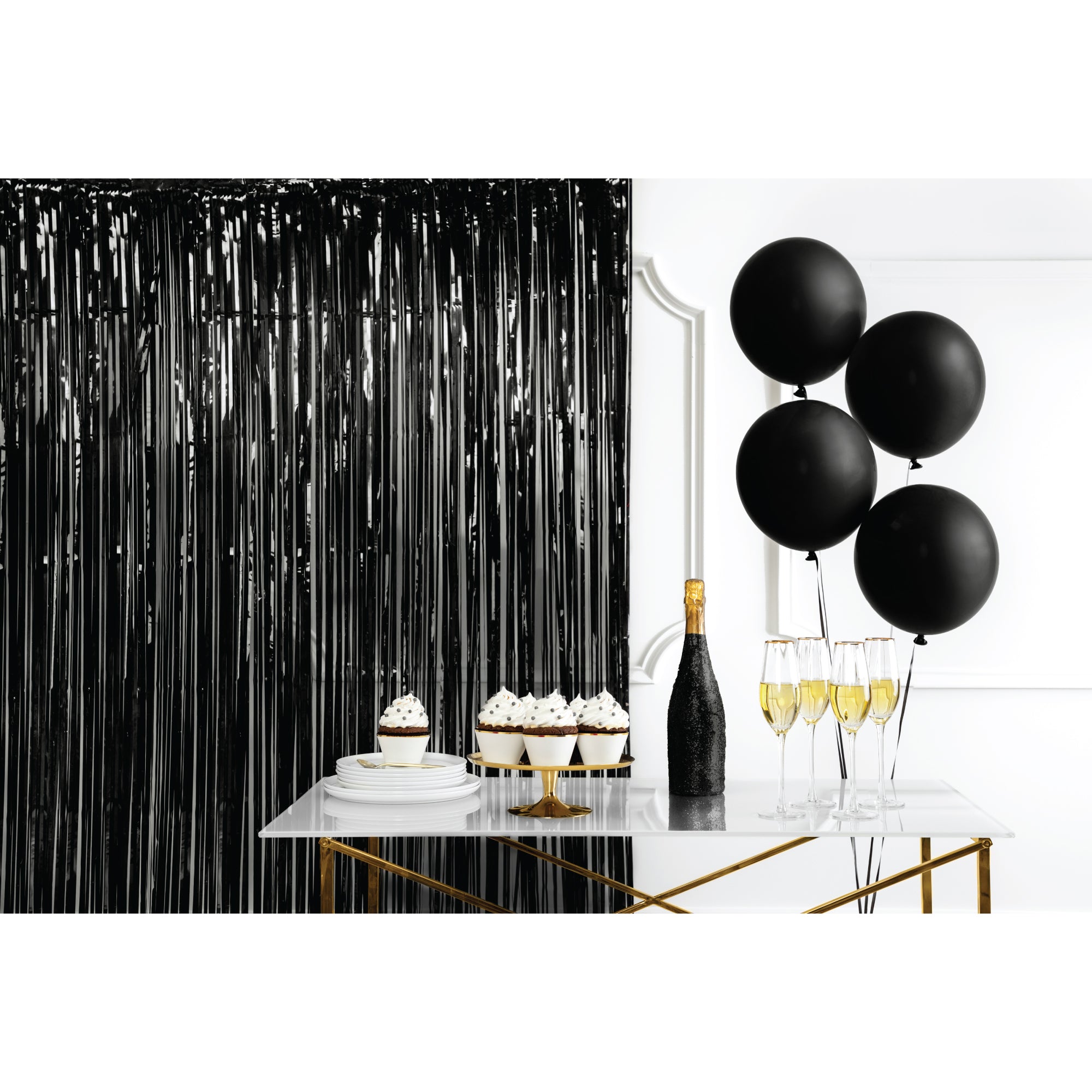 Black Fringe Curtain Party Decor