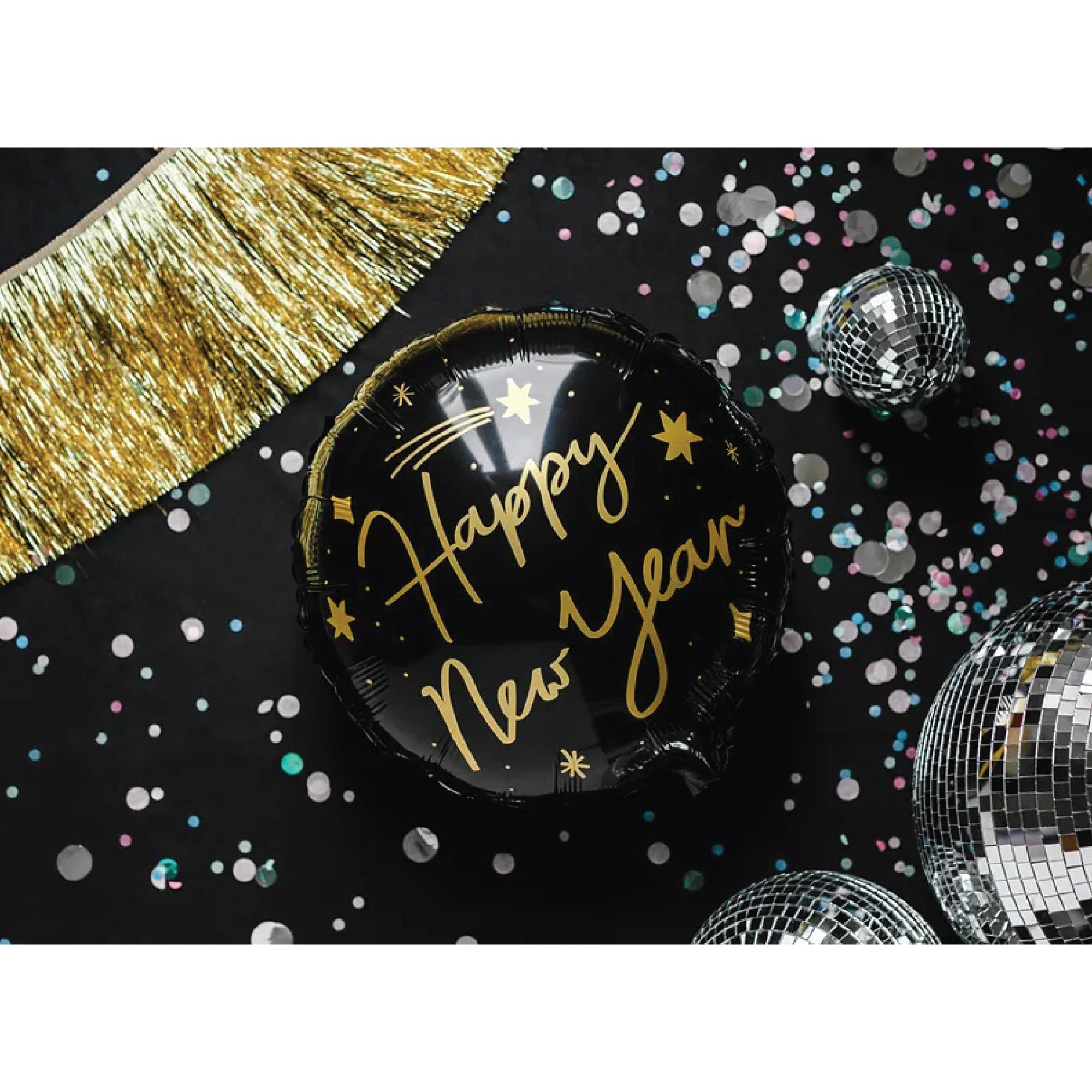Black Happy New Year Foil Balloon | The Party Darling