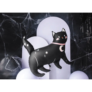 Black Holographic Cat Halloween Balloon Party Decor