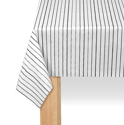 Black Pinstripe Paper Table Cover