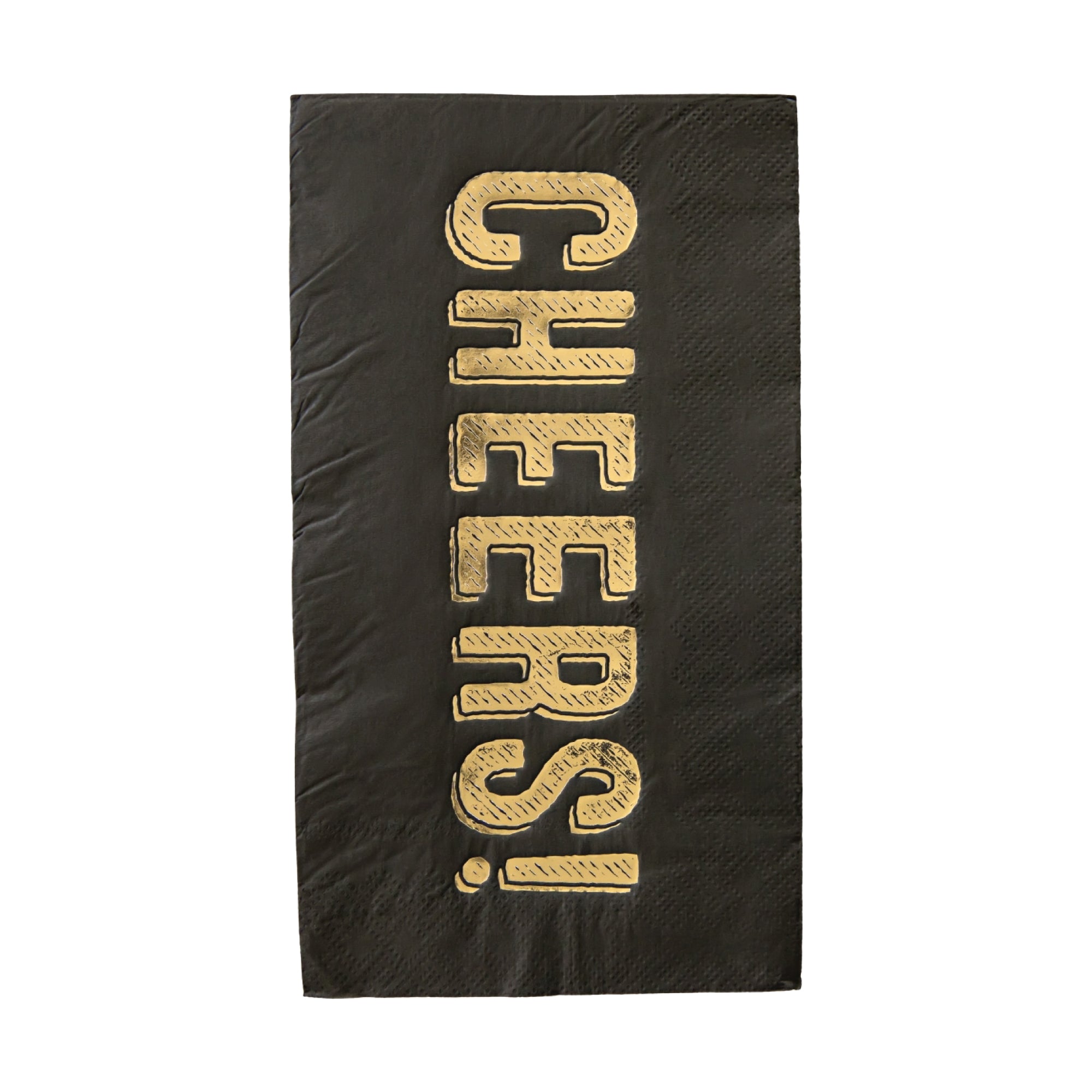 Black & Gold Cheers Guest Towels 16ct | The Party Darling