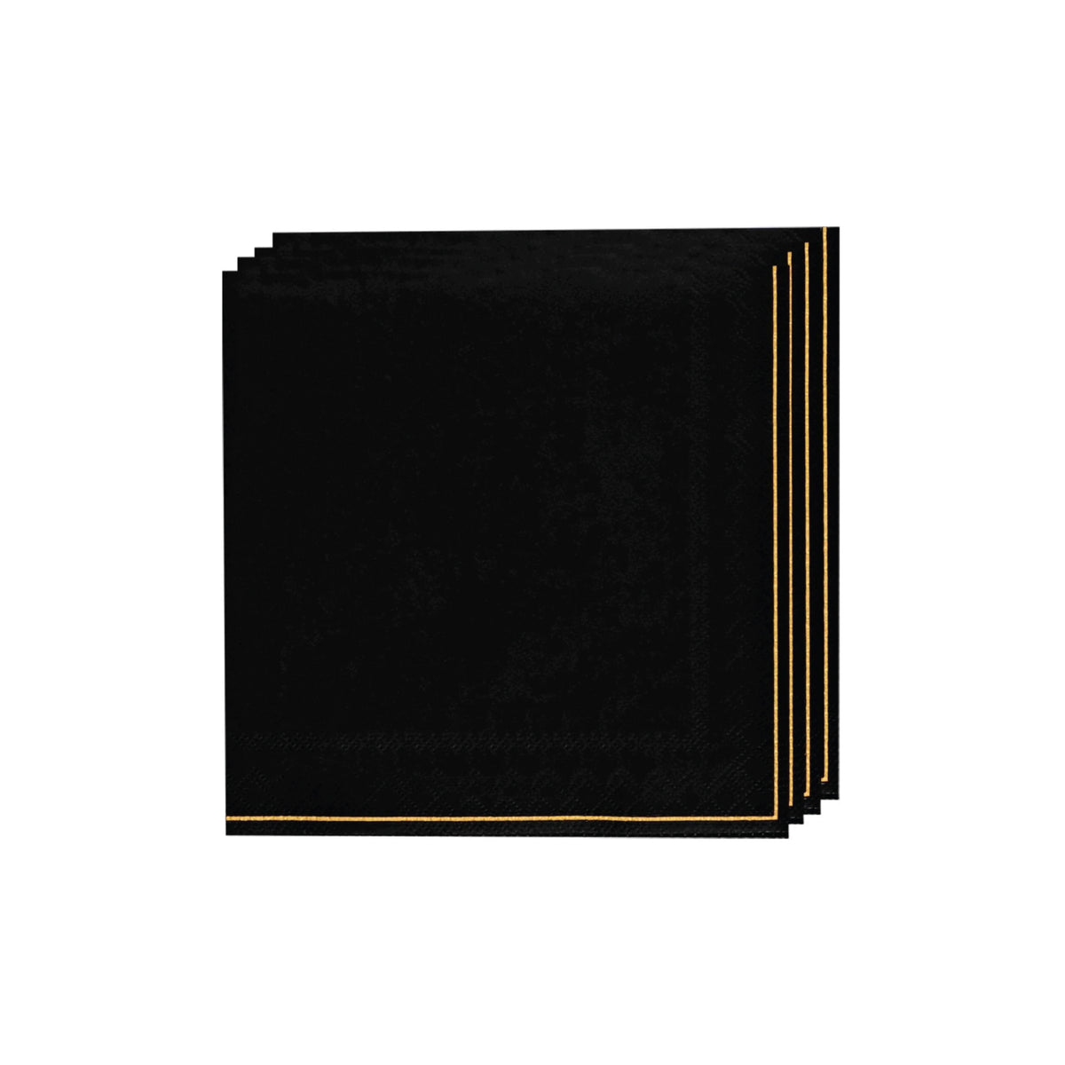 Black with Gold Stripe Dessert Napkins 20ct | The Party Darling