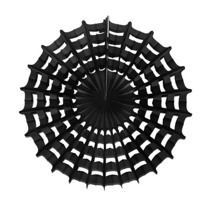 Black Spiderweb Tissue Paper Fan 27in | The Party Darling