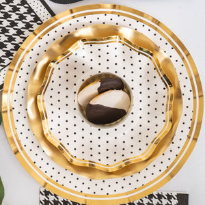 Blanc & Noir Wavy Dinner Plates - The Party Darling