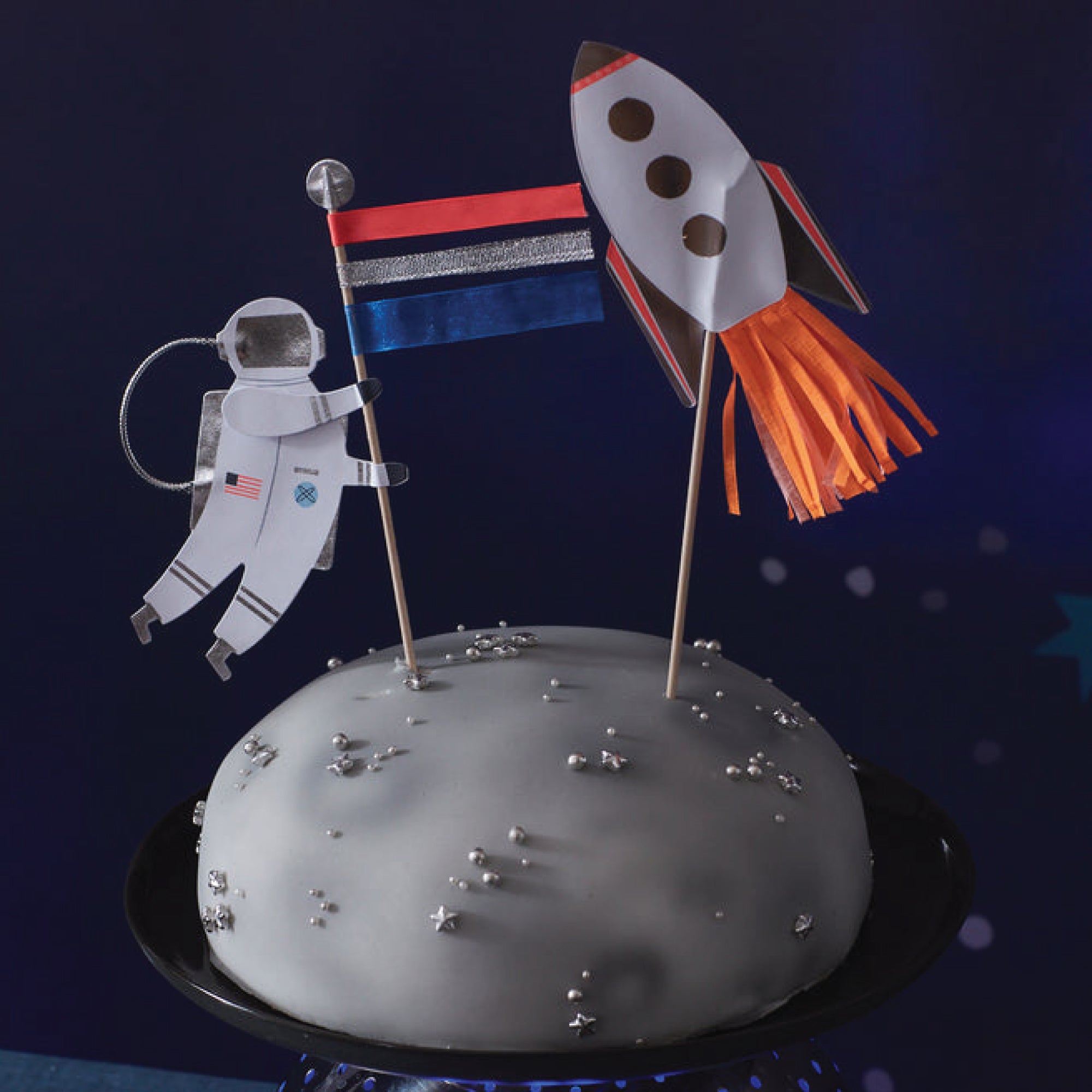 Blast Off Outer Space Cake Toppers 2ct | The Party Darling