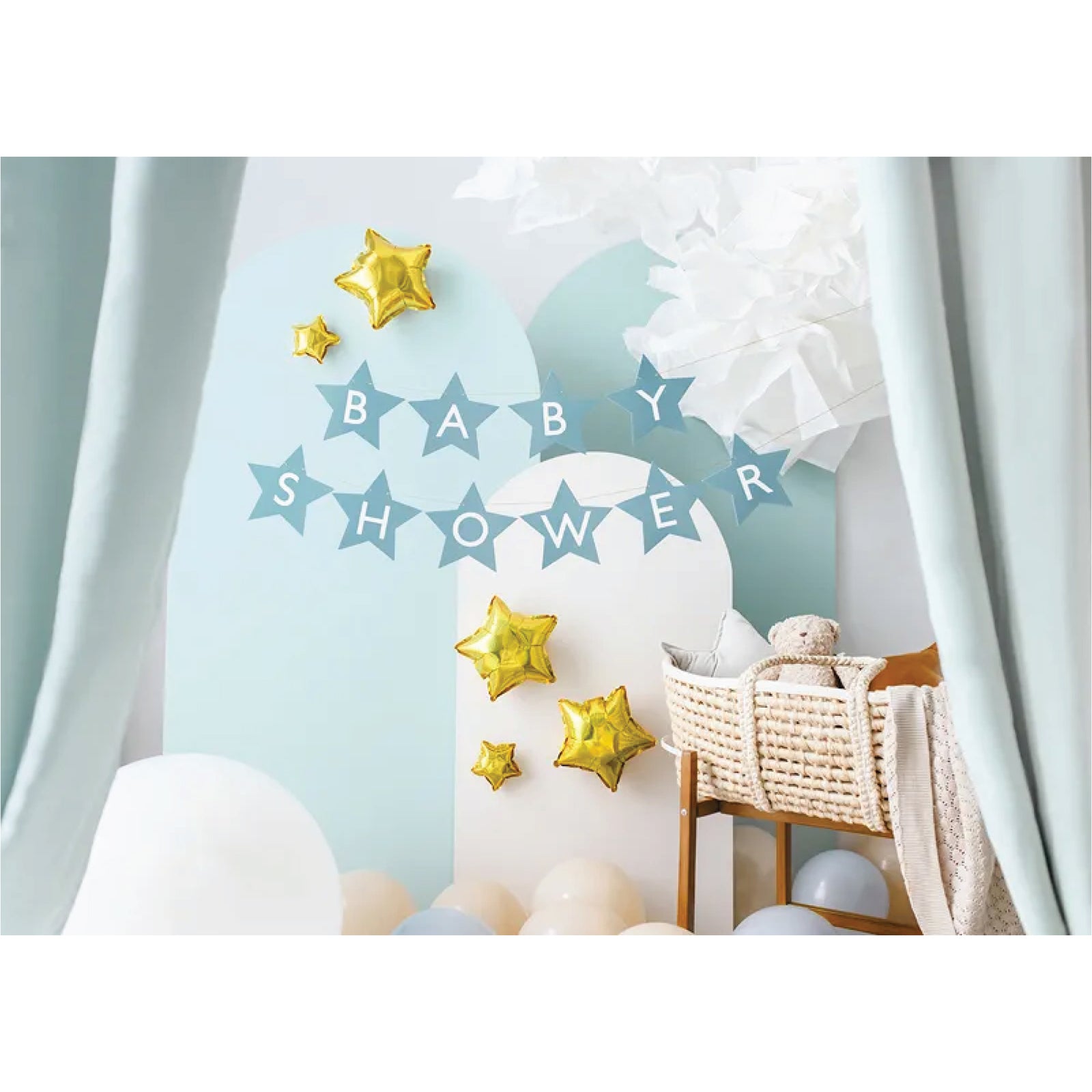 Blue Star Baby Shower Banner 9.5ft | The Party Darling