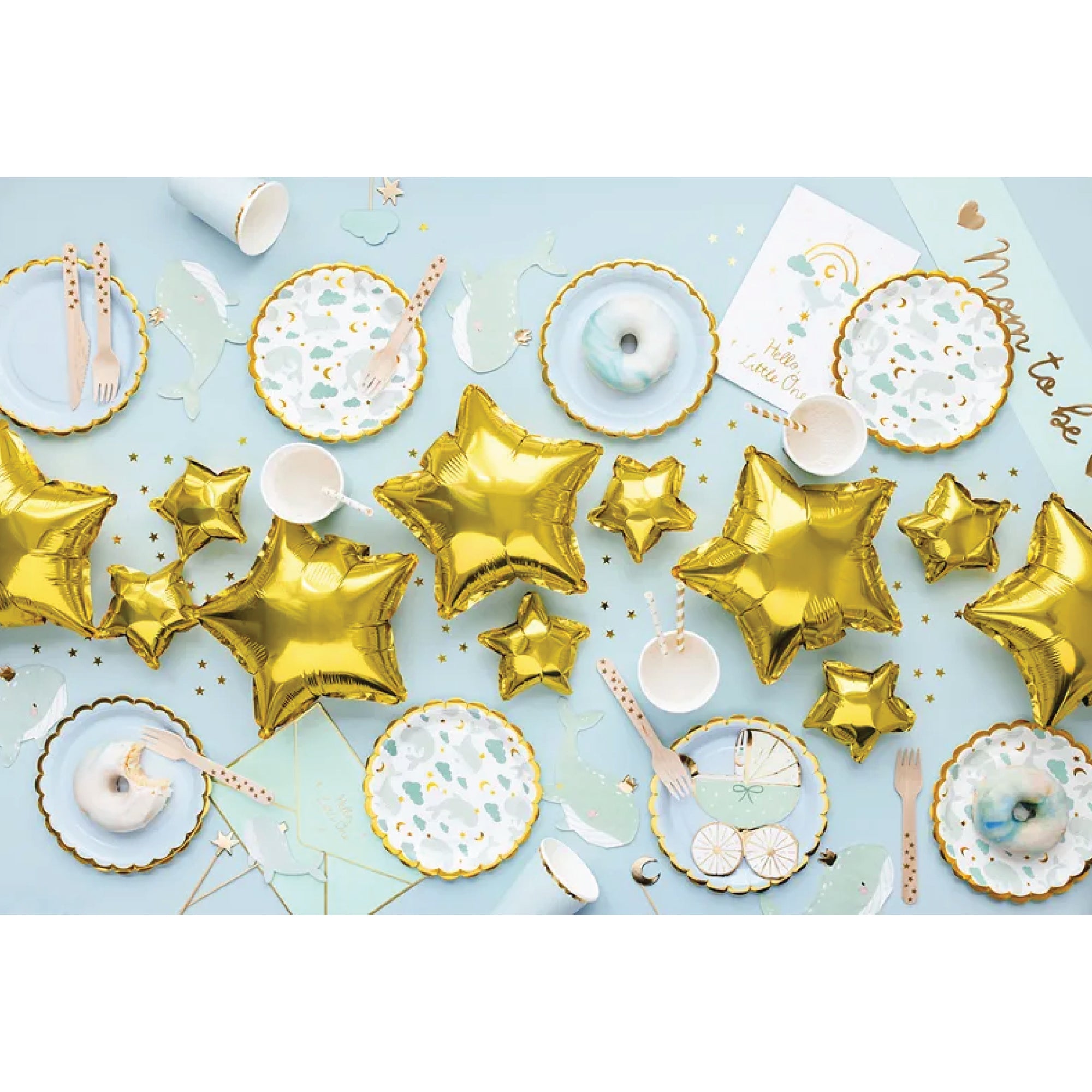 Mint Blue Baby Whale Baby Shower Table Decor