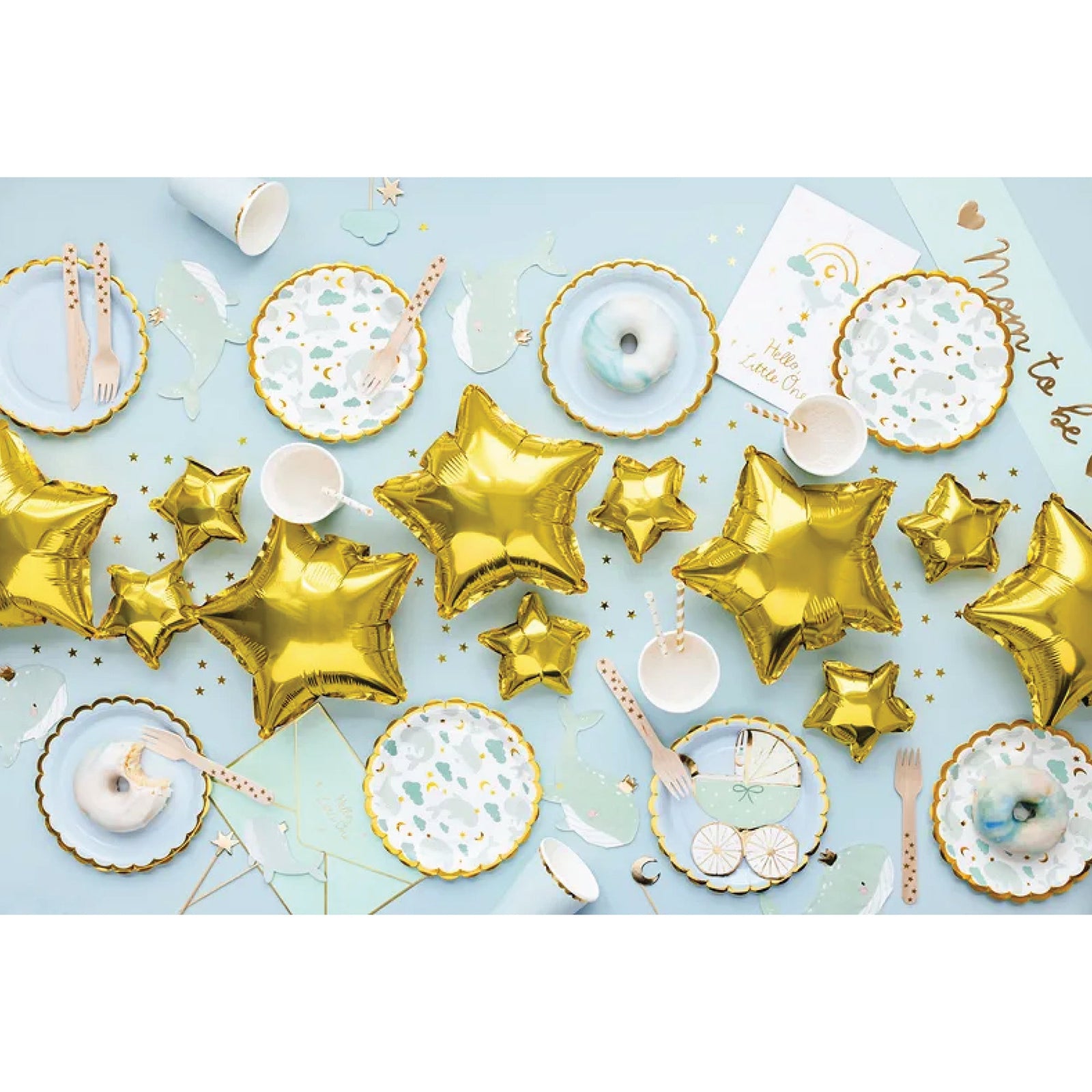 Blue Baby Whale Dessert Plates 6ct | The Party Darling