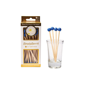 Blue Bamboo Ball Party Picks 40ct | The Party Darling