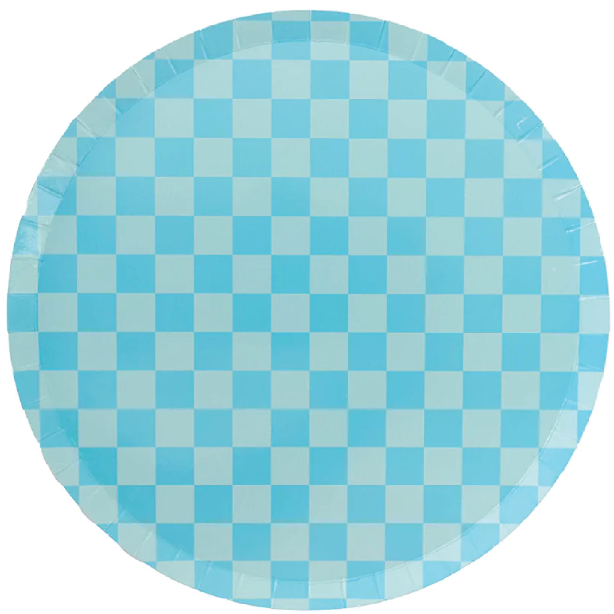 Blue Checkered Dinner Plates 8ct | The Party Darling