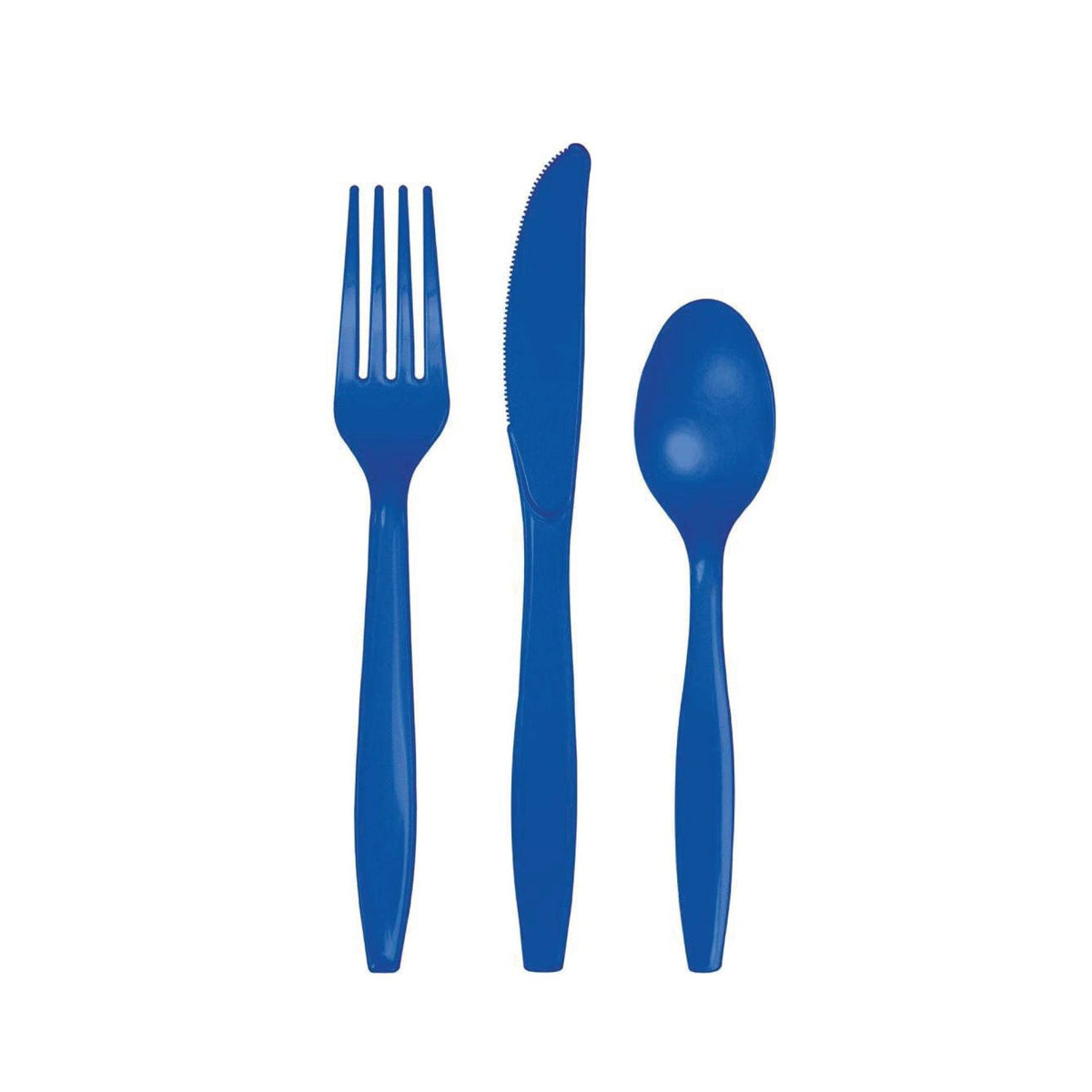 Cobalt Blue Premium Plastic Cutlery Service for 8 | The Party Darling