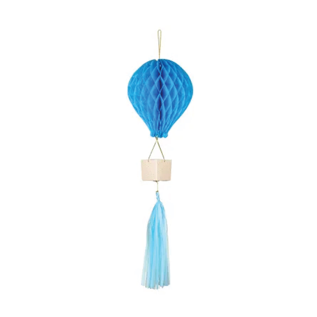 Blue Hot Air Balloon Honeycomb Decoration