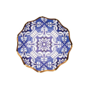 Blue Moroccan Wavy Dessert Plates 8ct | The Party Darling
