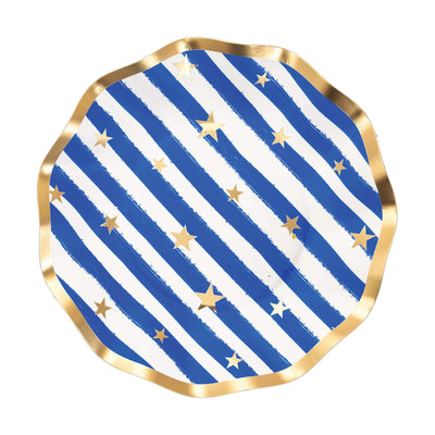 Blue Stars & Stripes Patriotic Salad Plate 8ct