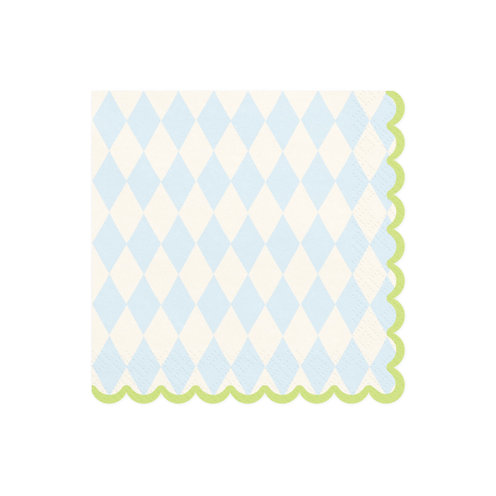 Blue & Cream Rhombus Scalloped Lunch Napkins 20ct | The Party Darling