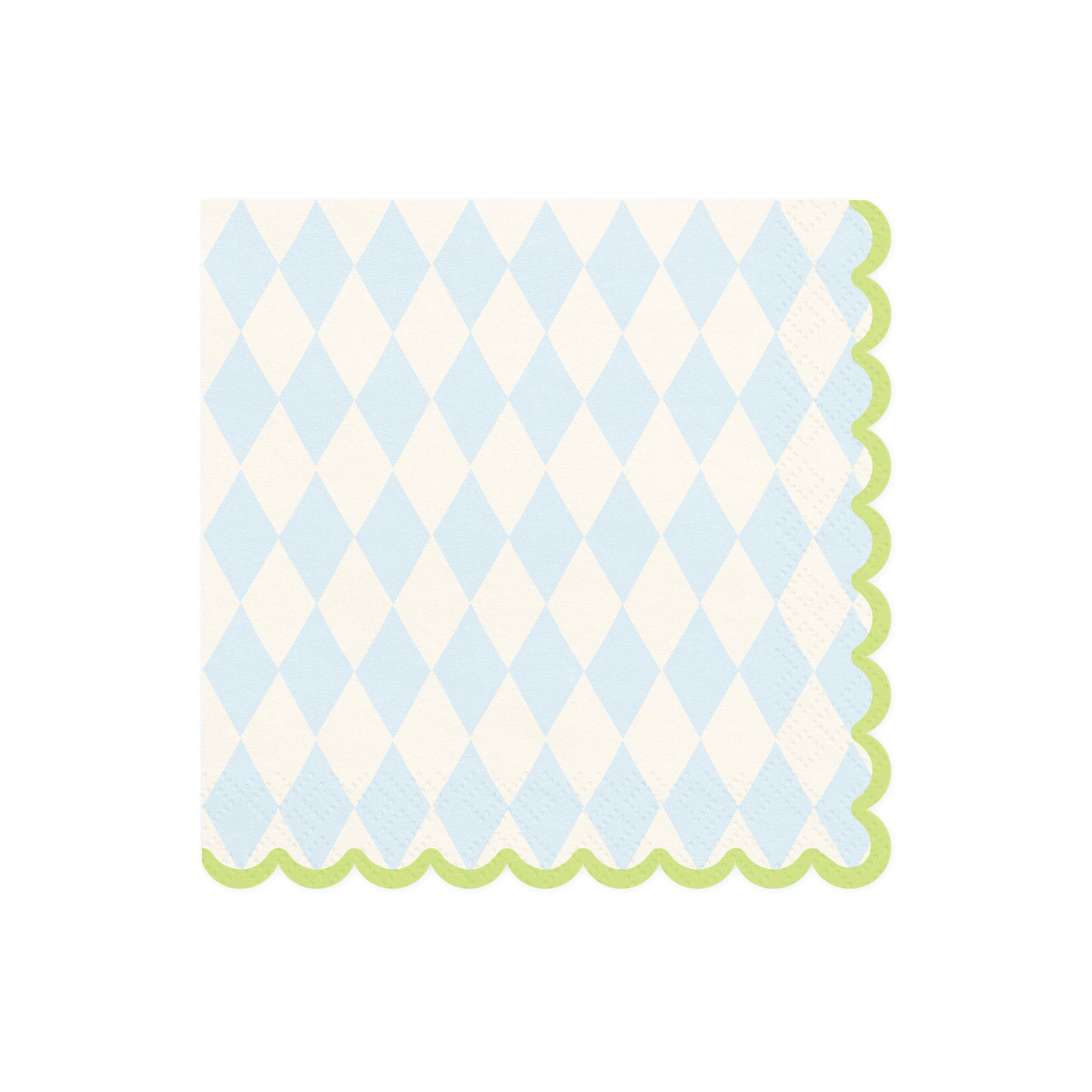 Blue & Cream Rhombus Scalloped Lunch Napkins 20ct | The Party Darling