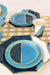 Blue & Gold Markle Dessert Plates 8ct | The Party Darling
