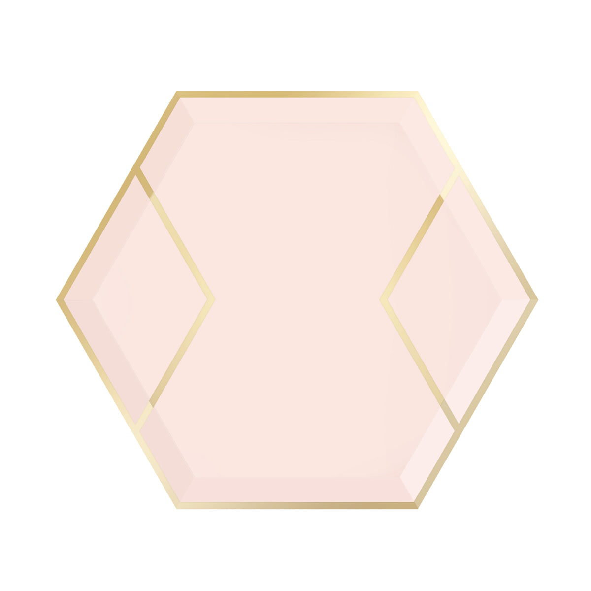 Blush Pink &amp; Gold Hexagon Dessert Plates 8ct | The Party Darling