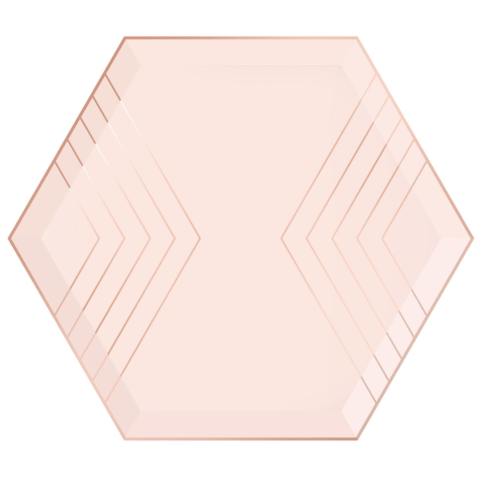 Blush Pink & Rose Gold Hexagon Dinner Plates 8ct | The Party Darling