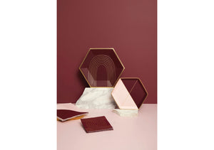 Bordeaux Maroon Pink Colorblock Lunch Paper Napkins 20ct Collection