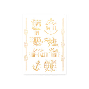 Lets Get Nauti Bachelorette Temporary Tattoos 10ct | The Party Darling