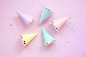 Assorted Pastel Party Hats 6ct - The Party Darling