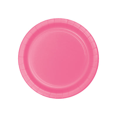 Candy Pink Paper Dessert Plates 24ct