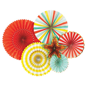 Carnival Paper Fan Decorations 6ct | The Party Darling