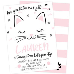 Purrfect Cat Pawty Digital Birthday Invitation | The Party Darling
