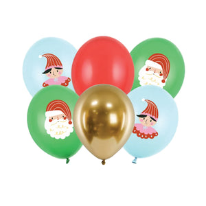 Santa & Elf Christmas Balloon Bouquet 6ct | The Party Darling