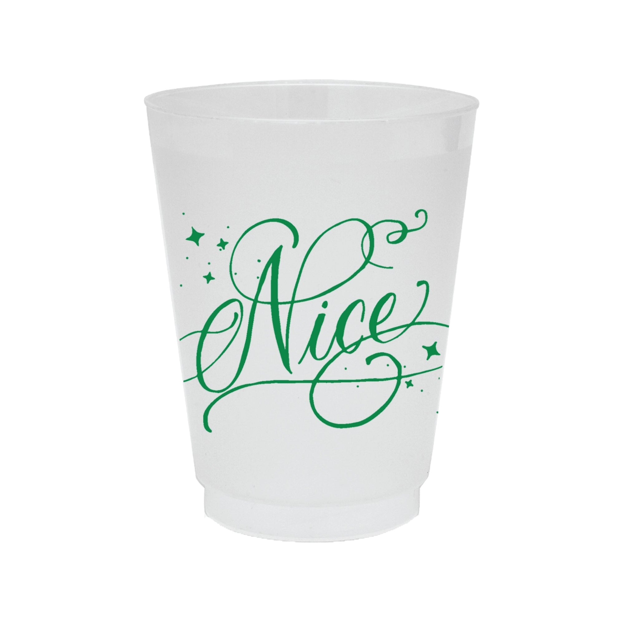 Nice Christmas Frosted Plastic Cups 8ct | The Party Darling