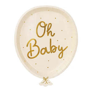 Oh Baby Shower Balloon Lunch Plates 6ct