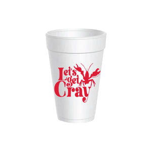 Let's Get Cray Styrofoam Cups with Lids 10ct | The Party Darling