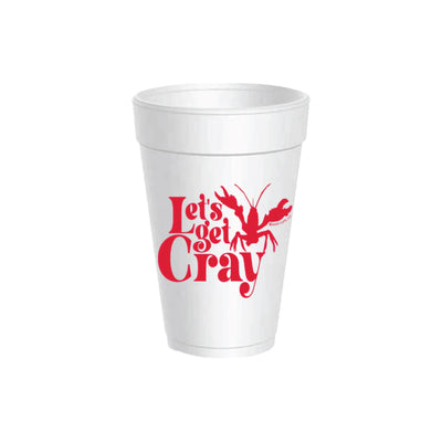 Let's Get Cray Styrofoam Cups with Lids 10ct