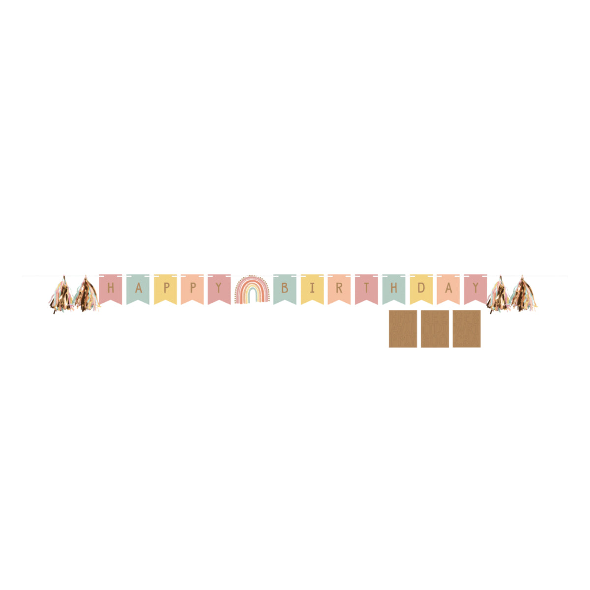 DIY Rainbow Customizable Banner Kit with Letters, Numbers and