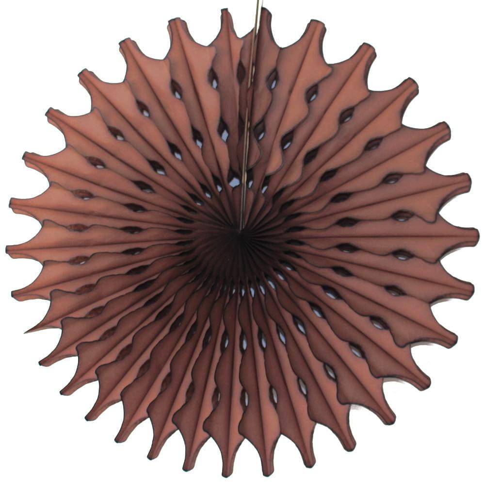 Dark Brown Tissue Paper Fan 18" | The Party Darling