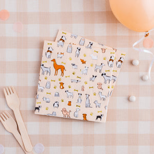 Bow Wow Dog Lunch Napkins 16ct - The Party Darling