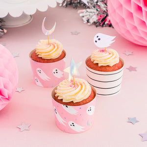 Pink Halloween Ghost Cupcake Decorating Kit 24ct | The Party Darling