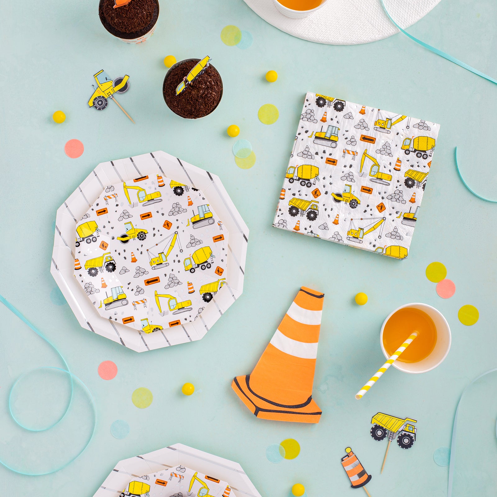 Construction Theme Vehicles Pattern Party Gifts Wrapping Paper