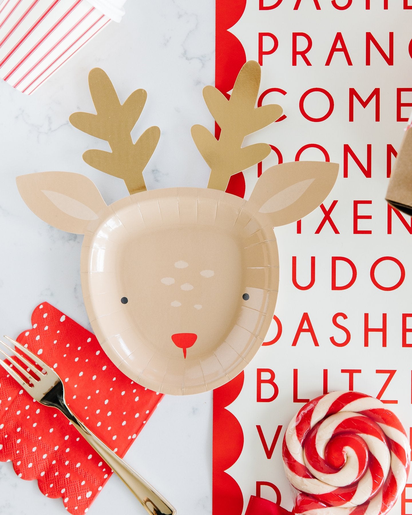Rudolph Reindeer Plates 8ct | The Party Darling