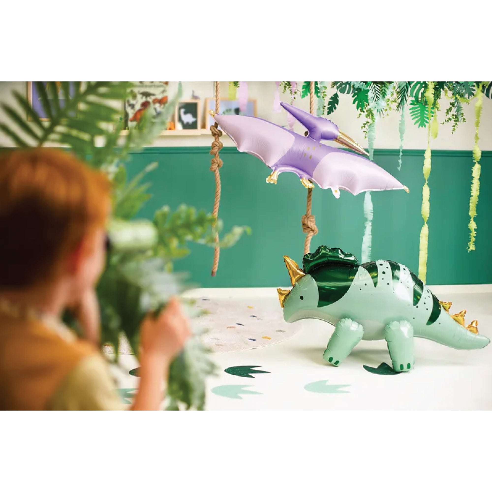 Purple Pterodactyl Foil Balloon 45in Dinosaur Balloon