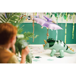 Green Standing Triceratops Balloon 36.5in Party Balloons