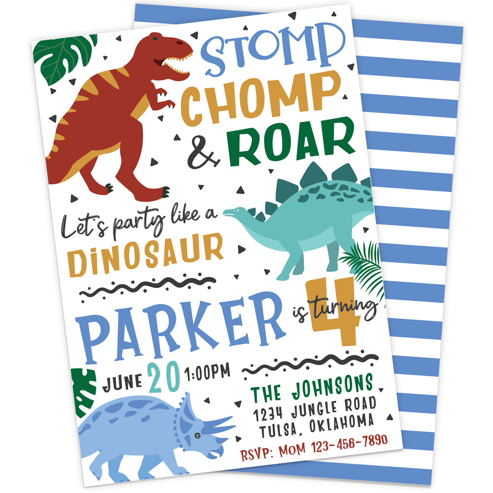 Custom Dinosaur Kingdom Birthday Party Invitation | The Party Darling