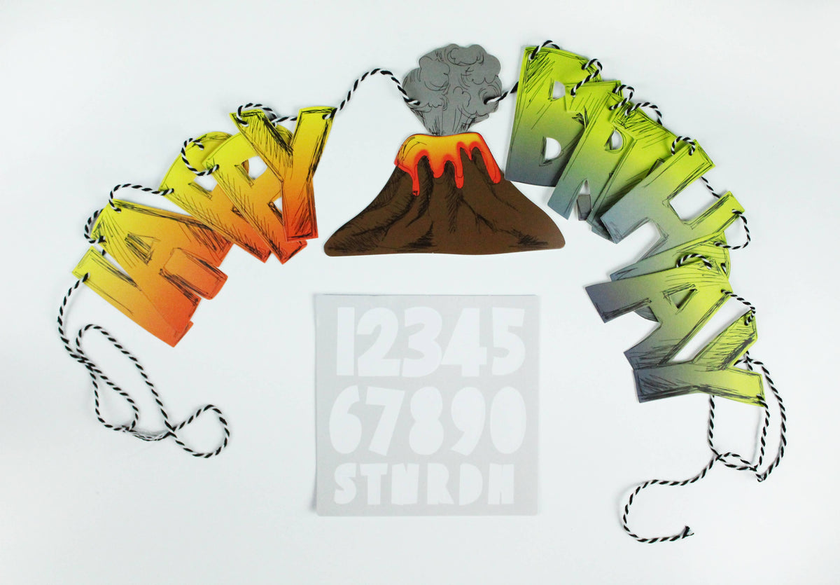 Dinosaur Birthday Age Banner - The Party Darling