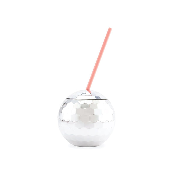 Blush Silver Disco Ball Cup With Lid And Straw, 16 Ounce Cute Sparkly  Glitter Cocktail Cup, Set Of 1, Party Supplies : Target