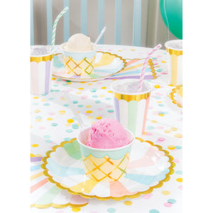 Pastel Striped Paper Cups 8ct - The Party Darling